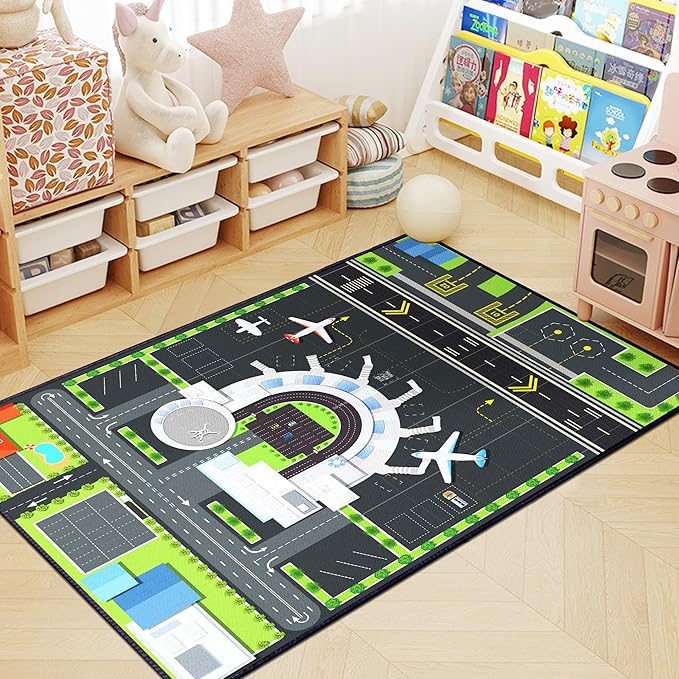 Play Rug for Playroom 3x4 Airport Carpet for Boys Bedroom - Image 6