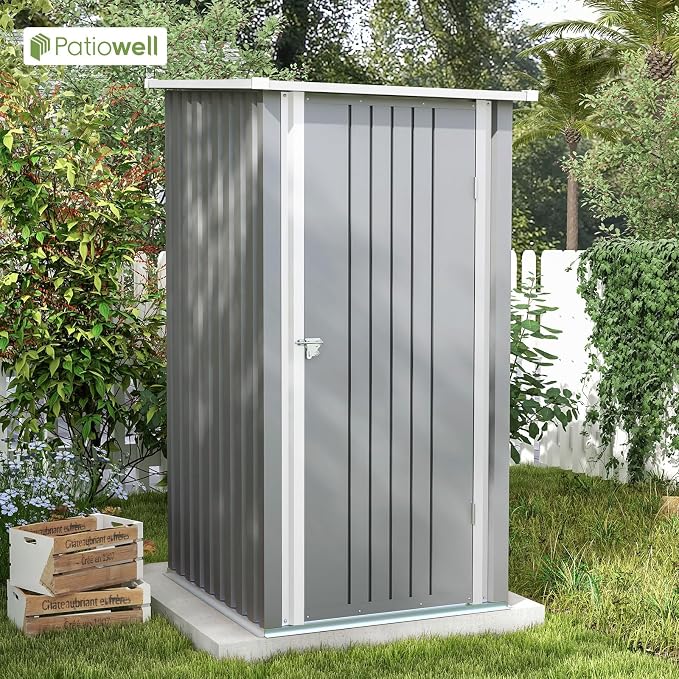 Patiowell 3 x 3 FT Outdoor Storage Shed, Small Garden Tool Storage Shed - Image 3