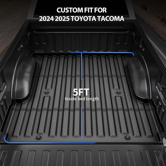 OEDRO Truck Bed Mat Fit for 2024 2025 Toyota Tacoma 5FT, TPE All Weather 2024 - Image 2