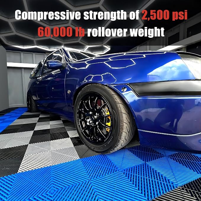 25PCS|15.7"x15.7" Garage Flooring Tiles, Non-Slip Interlocking Plastic Garage - Image 8