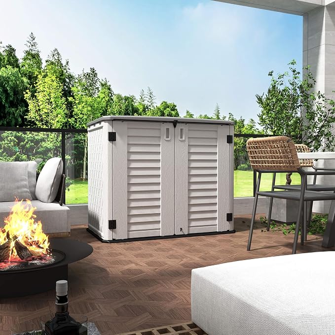 HOMSPARK Storage Shed Weather Resistance, Outdoor Storage Cabinet - Image 4