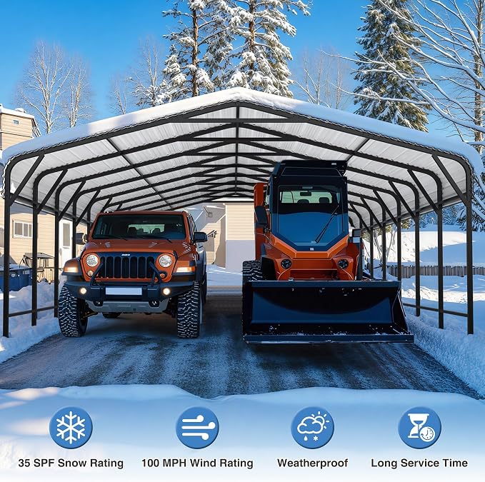 20x40 FT Metal Carport Canopy Heavy Duty - Image 7