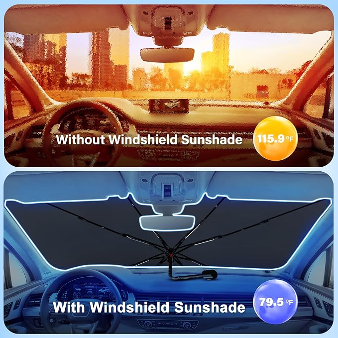 EcoNour Car Windshield Sunshade Umbrella | Foldable Car Umbrella Sun Shade - Image 6