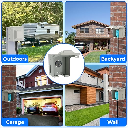 30 Amp RV Power Outlet Box, NEMA TT-30R 125V RV Outdoor Electrical Receptacle - Image 3