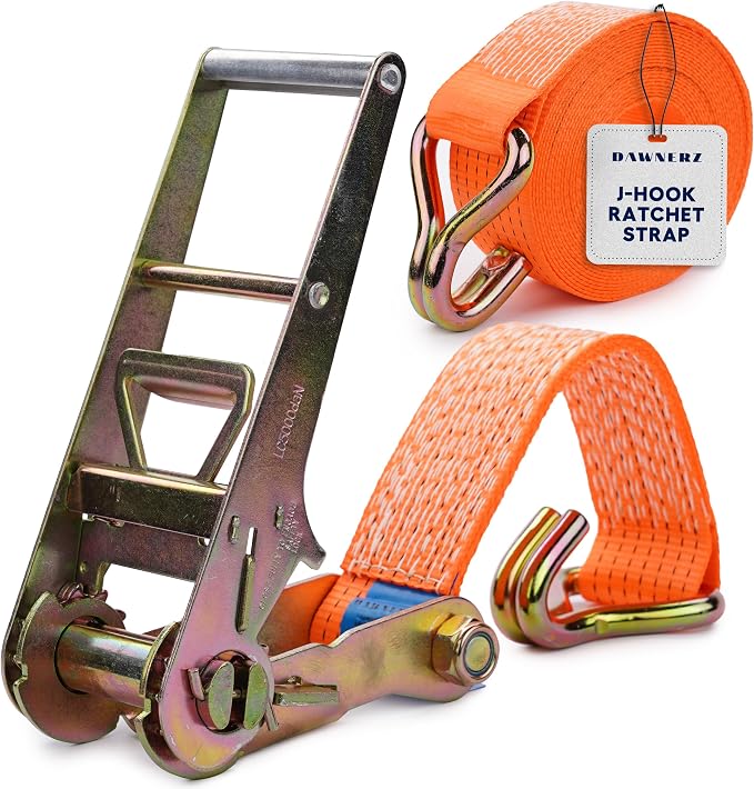 3 inch Ratchet Straps 40 ft Double Wire J Hook Tie Down by Dawnerz