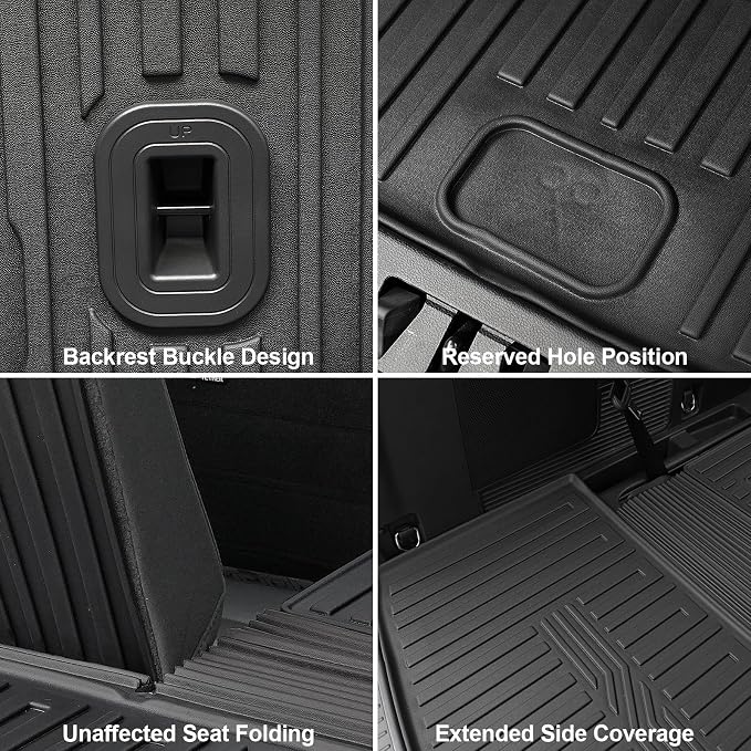 Floor Mats for 2025 2020-2024 Ford Explorer, All Weather TPE Floor Mat Cargo Mat - Image 8