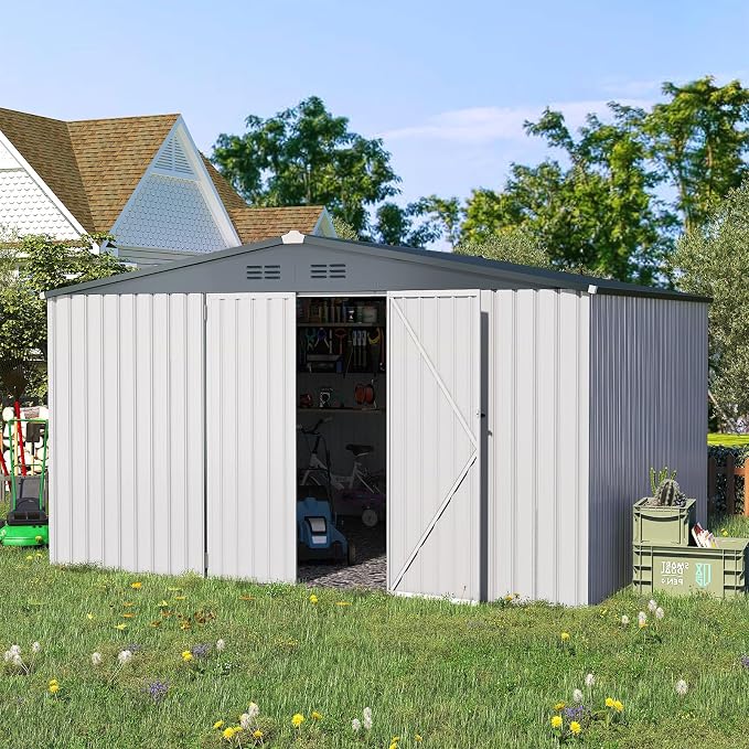 AECOJOY Shed 12' x 10' Storage Shed Large, Sheds & Outdoor Storage Clearance - Image 2