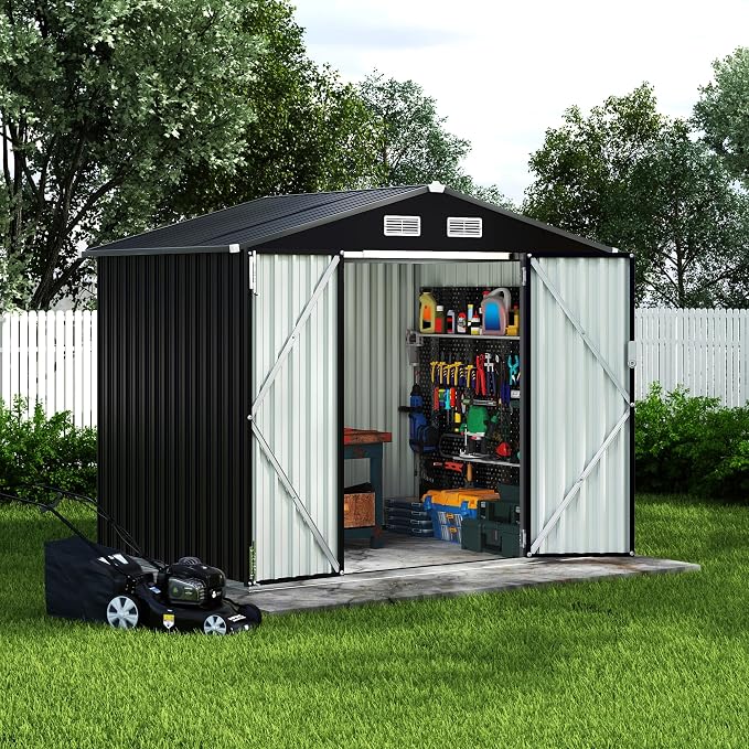 8x10 FT Metal Storage Sheds Outdoor, Metal Yard Sheds MetalGarden Shed Kit - Image 8