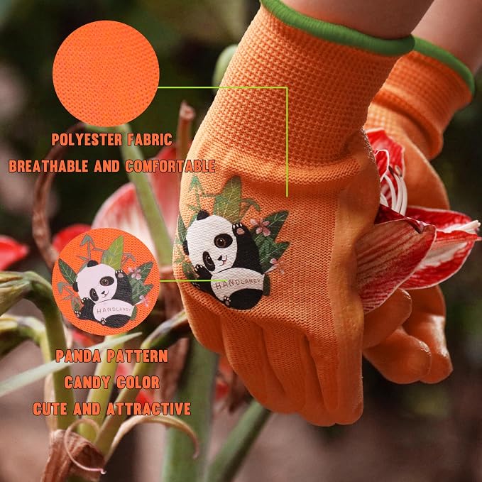 HANDLANDY 2 Pairs Kids Gardening Gloves, Toddler Children Garden Yard Work - Image 2