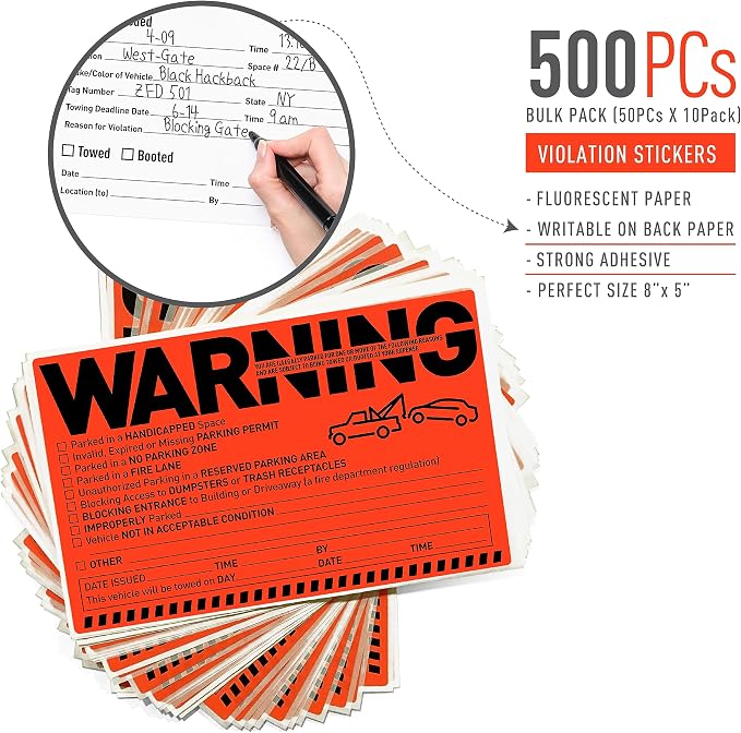 Easykart 500 Parking Violation Notice Stickers - Image 2