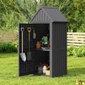 Shed Outdoor Storage Shed with Sloping Roof and Lockable Door, Resin Outdoor by LHBcraft-US