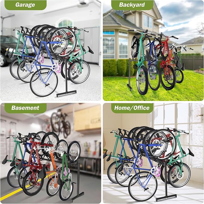5 Bikes Floor Stand, Adjustable Bicycle Parking Rack - Image 8
