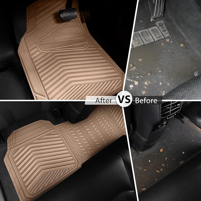 CAR PASS Rubber Car Mats, Car Floor Mats All Weather Car Mat Full Set 3 Piece - Image 7