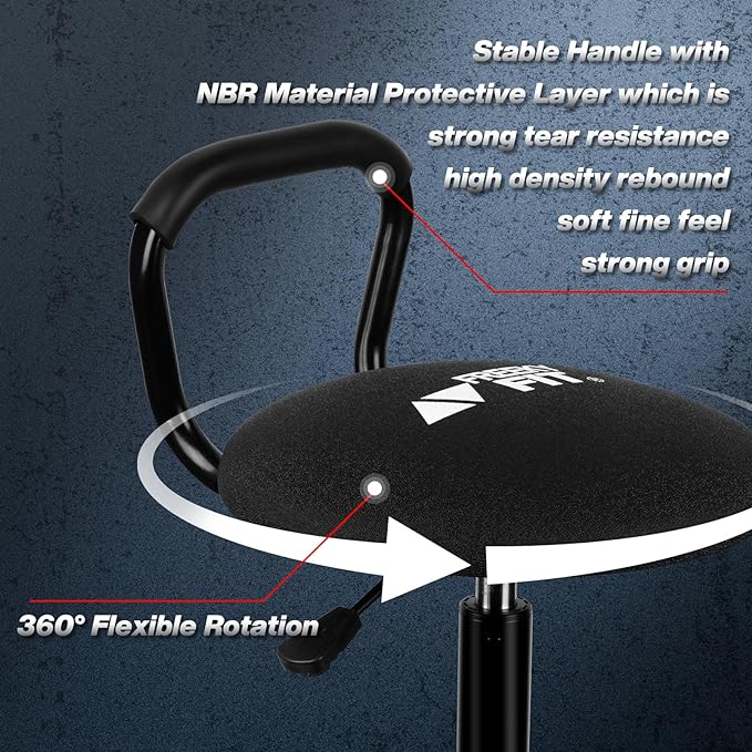 Garage Stool, Adjustable Height Swivel Work Mechanic Shop Stool - Image 4