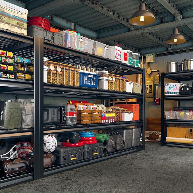 REIBII 60" W Garage Shelving Heavy Duty 2500LBS Storage Shelves 4-Tier Garage - Image 3
