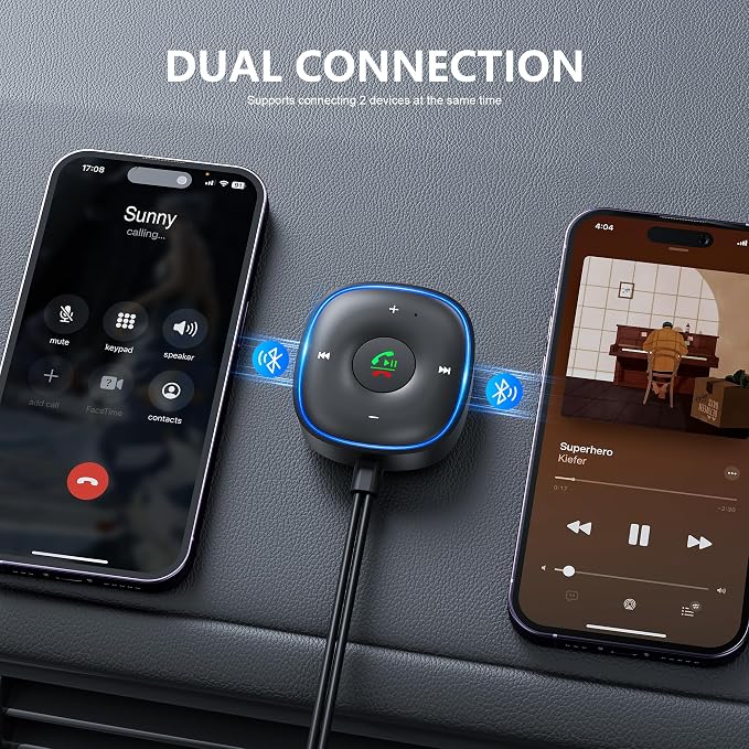 Bluetooth 5.3 Aux Car Adapter, SONRU Bluetooth Receiver - Image 3