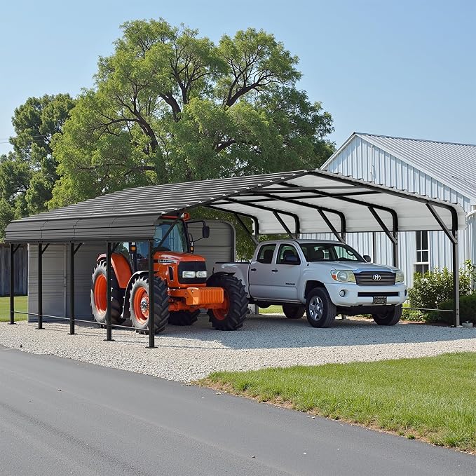 JAMFLY Carport, 20X20 FT Metal Carport, Heavy Duty Carport Canopy by JAMFLY