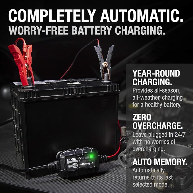 NOCO GENIUS2: 2A 6V/12V Smart Battery Charger – Automatic Maintainer, Trickle - Image 7
