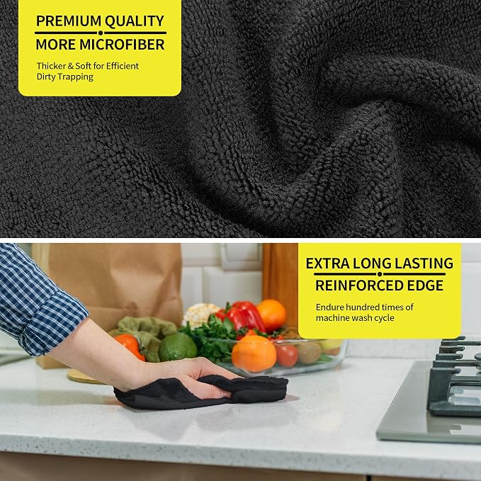 HOMERHYME Premium Microfiber Cleaning Cloth, 8 Pack, 12.6" x 12.6" Cleaning - Image 4