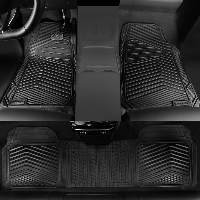 CAR PASS Rubber Car Mats, Car Floor Mats All Weather, Car Mat Full Set 3 Piece - Image 5