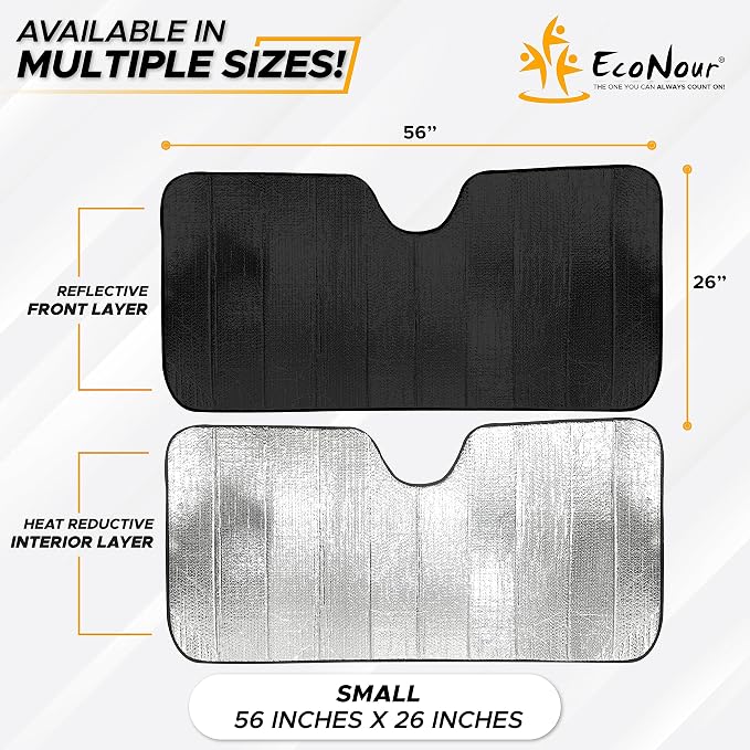 EcoNour Accordion Car Windshield Sun Shade | Reflective Car Window Shades - Image 3