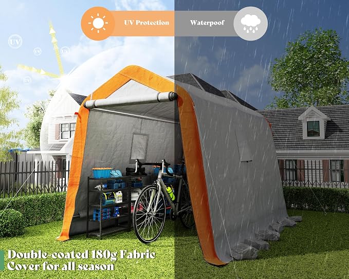 AMERLIFE 6x8x6.6 FT Heavy Duty Portable Shed Storage Shelter, Outdoor Storage - Image 5
