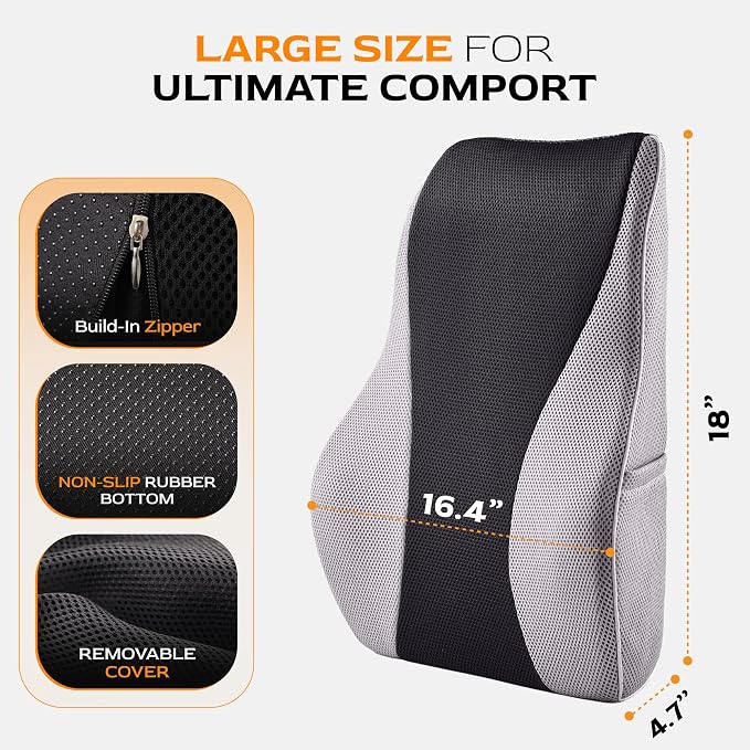 Extra Dense Lumbar Pillow with Double Adjustable Straps - Image 3
