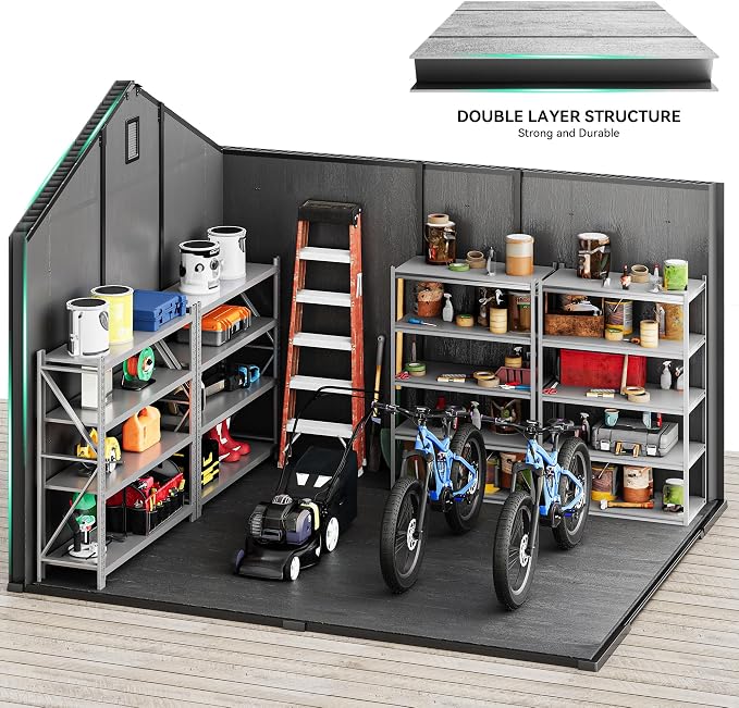 YITAHOME Outdoor Storage Shed 8x10 Ft, Plastic Storage Sheds - Image 3