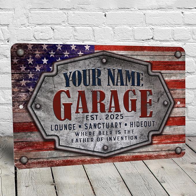 Garage Sign | Personalized | Vintage American Theme - Image 5