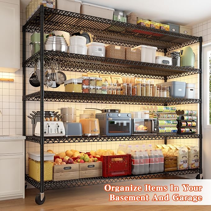 REIBII 73" H Storage Shelves Wire Shelving - Image 4