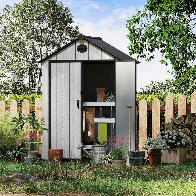 6 x 4 FT Shed Resin Outdoor Storage shed, 230 cuft Plastic Shed - Image 7
