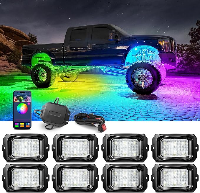 MICTUNING C2 Max RGB+IC Chasing Color LED Rock Lights by MICTUNINGINC