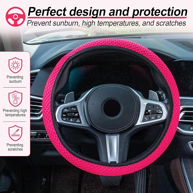 alpmosn Elastic Stretch Steering Wheel Cover, Universal Interior Accessories - Image 5