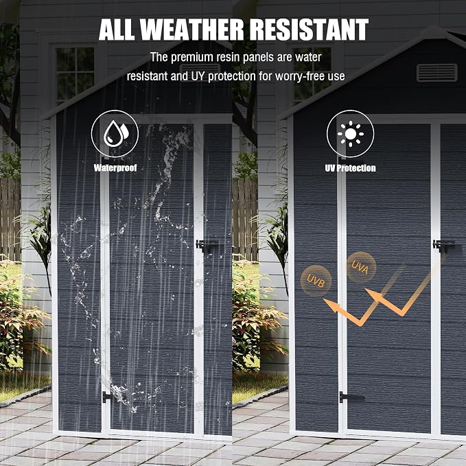 6x6 FT Outdoor Storage Resin Shed - Image 6