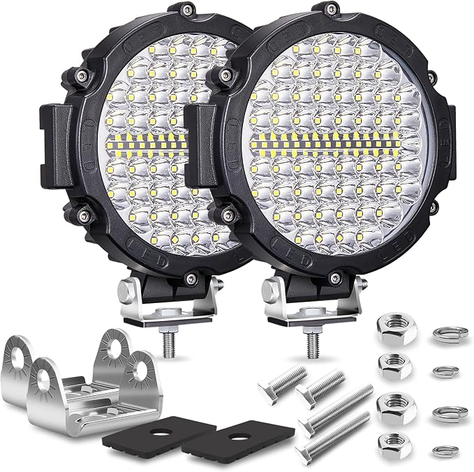 7 Inch Round LED Offroad Lights, LED Light Pods 120W 10000lm - Image 2