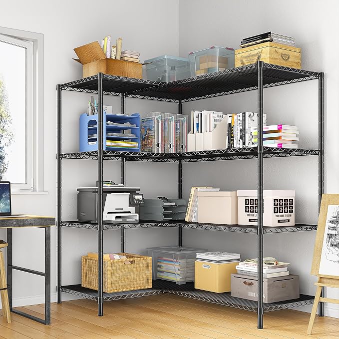 52.36''W Storage Shelves Metal Shelving Unit Load 1120LBS 4 Tier Wire Shelving - Image 6