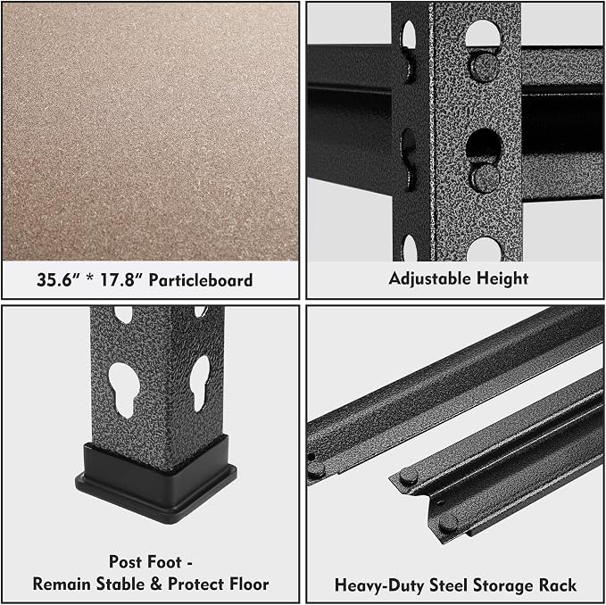 WORKPRO 5-Tier Metal Storage Shelving Unit, 36”W x 18”D x 72”H, Adjustable - Image 5