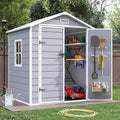 Outdoor Storage Sheds with Floor, 6x4.5 FT Resin Garden Shed with Lockable Door by VonzoyHome
