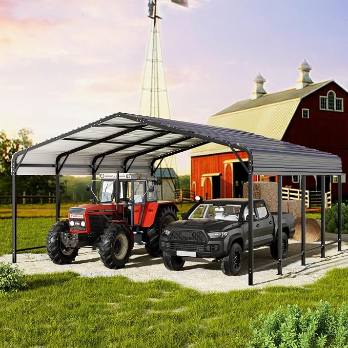 20x20 FT Metal Carport with Heavy Duty Carport Canopy, Car Port with Reinforced - Image 9