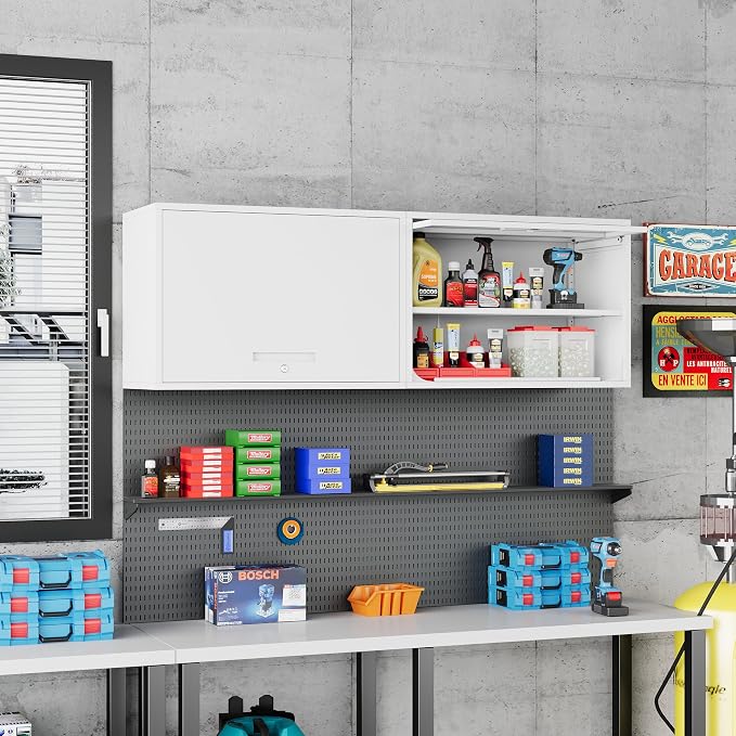 Metal Storage Cabinet White Wall Cabinets - Image 7