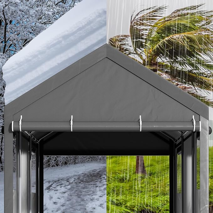 Walsunny Carport, 12x20 ft Heavy Duty Carport Canopy - Image 6