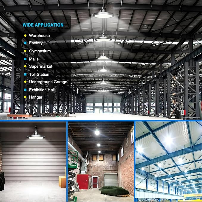 2Pack 250W UFO LED High Bay Light, 30000lm 6000K Daylight 2500W Equivalent - Image 8