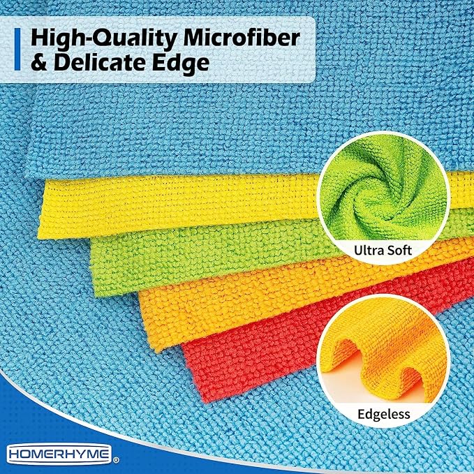 HOMERHYME Microfiber Towels for Cars, 24 Pack Microfiber Cleaning Cloths - Image 5