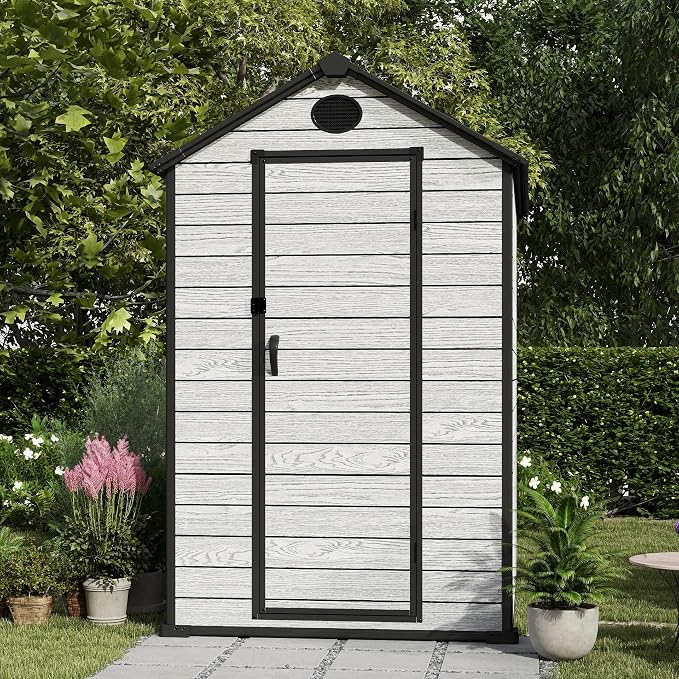 4.4x6 FT Resin Outdoor Storage Shed Large, 230 Cuft Garden Tool Sheds & Outdoor - Image 7
