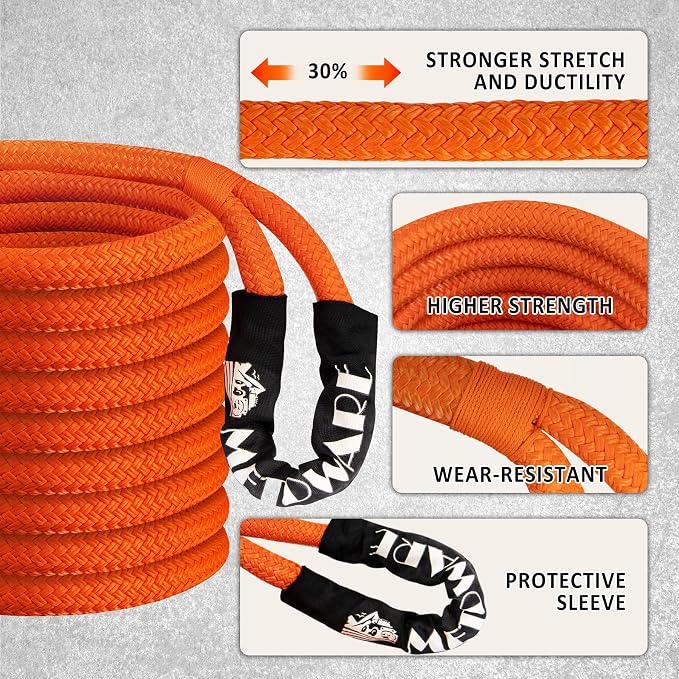 METOWARE Kinetic Recovery Rope 35, 000 LBS Heavy Duty Offroad Recovery - Image 2