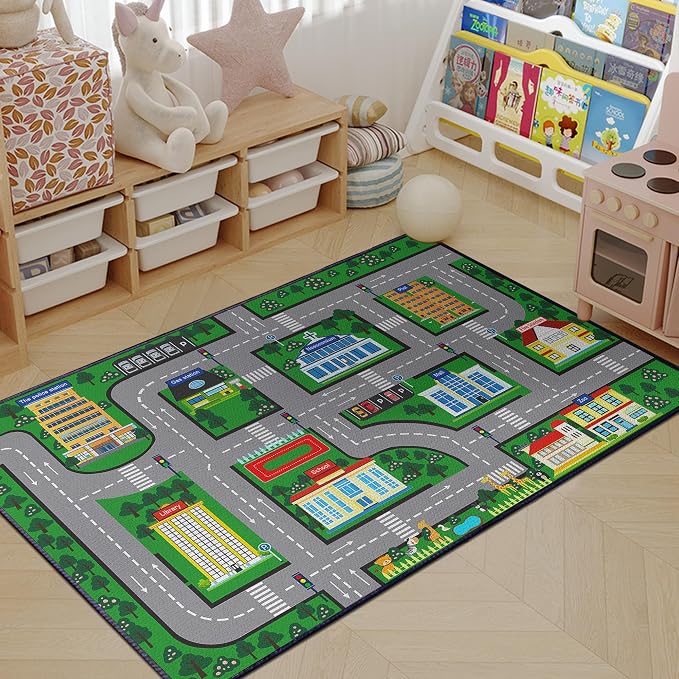 Fun Car Play Area Carpet Car Mat 3x4 Play Rug - Image 6