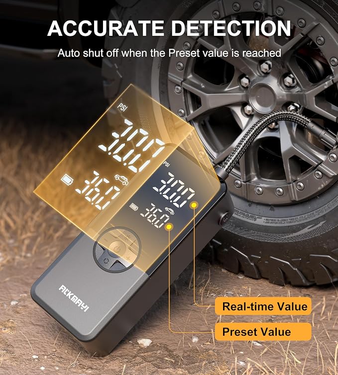 Tire Inflator Portable Air Compressor, 150PSI Air Pump - Image 4