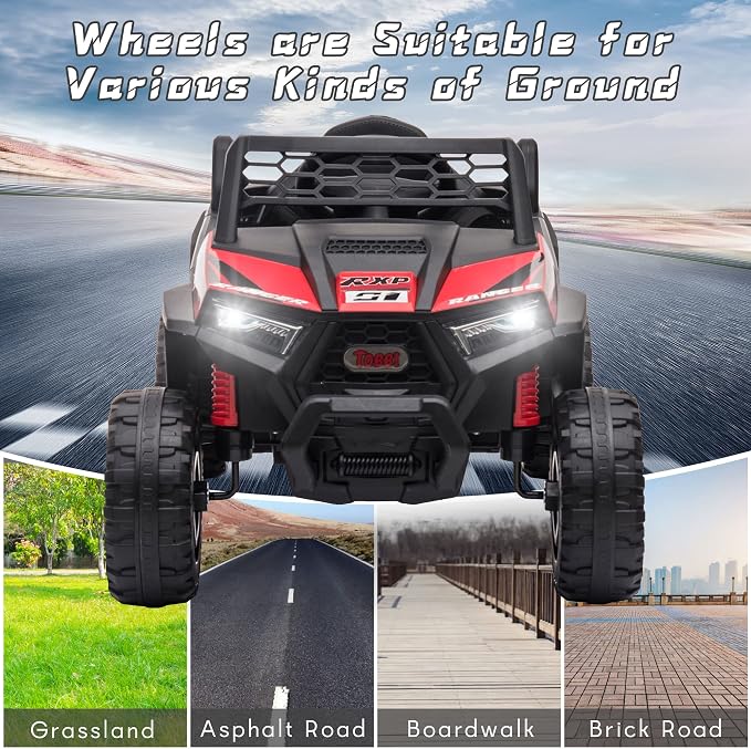 TOBBI 12V Kids Ride on Car, Electric Off-Road UTV Truck - Image 8