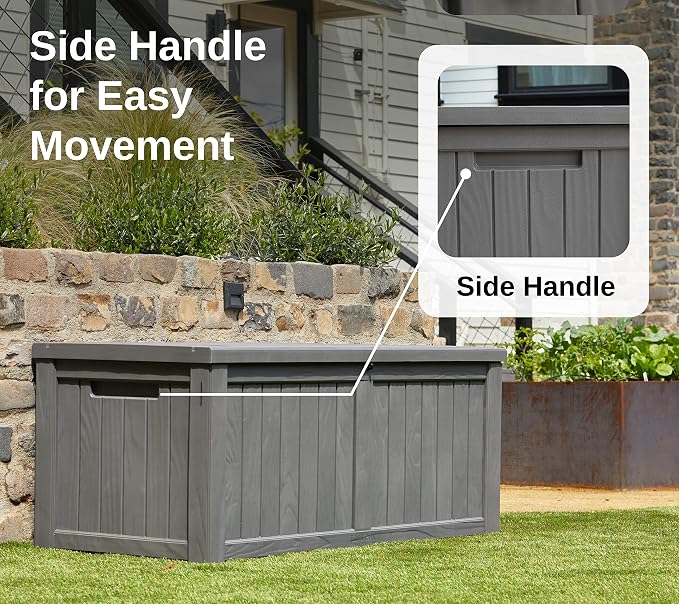 EAST OAK Outdoor Storage Box, 120 Gallon Deck Box - Image 6