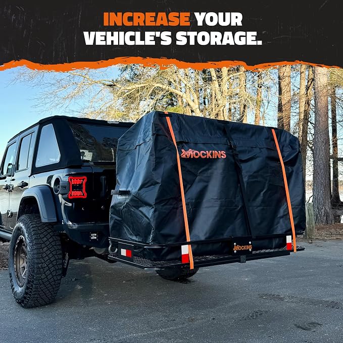 Mockins 60"x24"x6" Weatherproof Trailer Hitch Cargo Carrier & 25 Cu.Ft. - Image 6